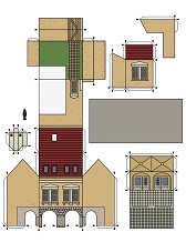 ocuklar iin hazr ev model maketi ablonu, paper craft model house
